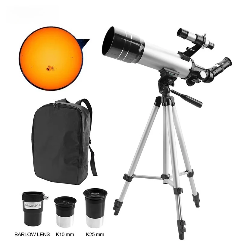 400mm Focal Length 70mm Aperture Astronomical Refracting Telescope High Power Portable Stargazing Moon Viewing Optics