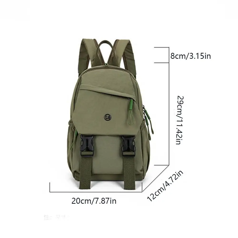 Minimalist Anti Theft Women Nylon Backpack Japanese Style Large Capacity Travel Shoulder Bag Solid Color Student Schoolbag Daily