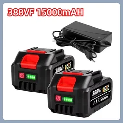 388VF 15000mAH Rechargeable Lithium Battery with Battery Indicator for Makita BL1830 1840 1850 Power Tool Battery EU US UK Plug