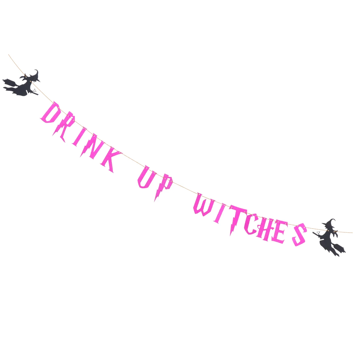 

Witch Decor Halloween Party String Flag Purple Flowers Holiday Banner DIY Door for Indoor Outdoor Events Photo Background