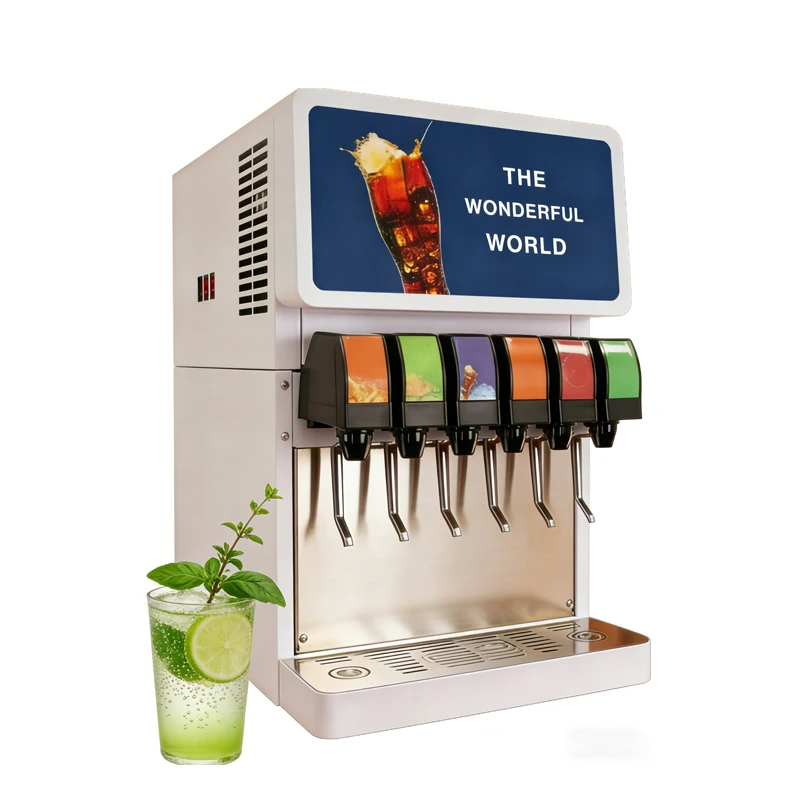 

Cola Drink Machinery Commercial Fully Automatic Cola Machine 6 Valve For Fast Food Chain Cola Soft Drinks Sparkling Water Mixed