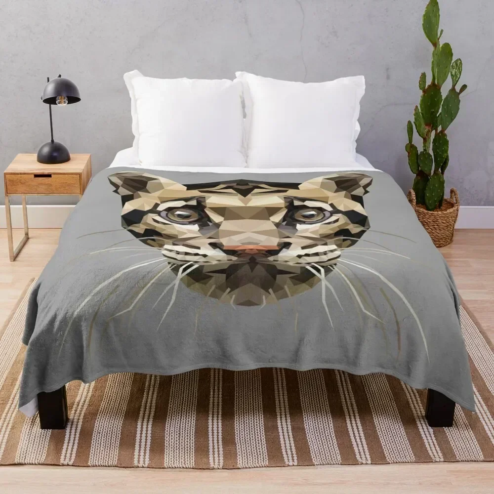 

Clouded Leopard Throw Blanket Breathable Lightweight Blanket for Adults Kids