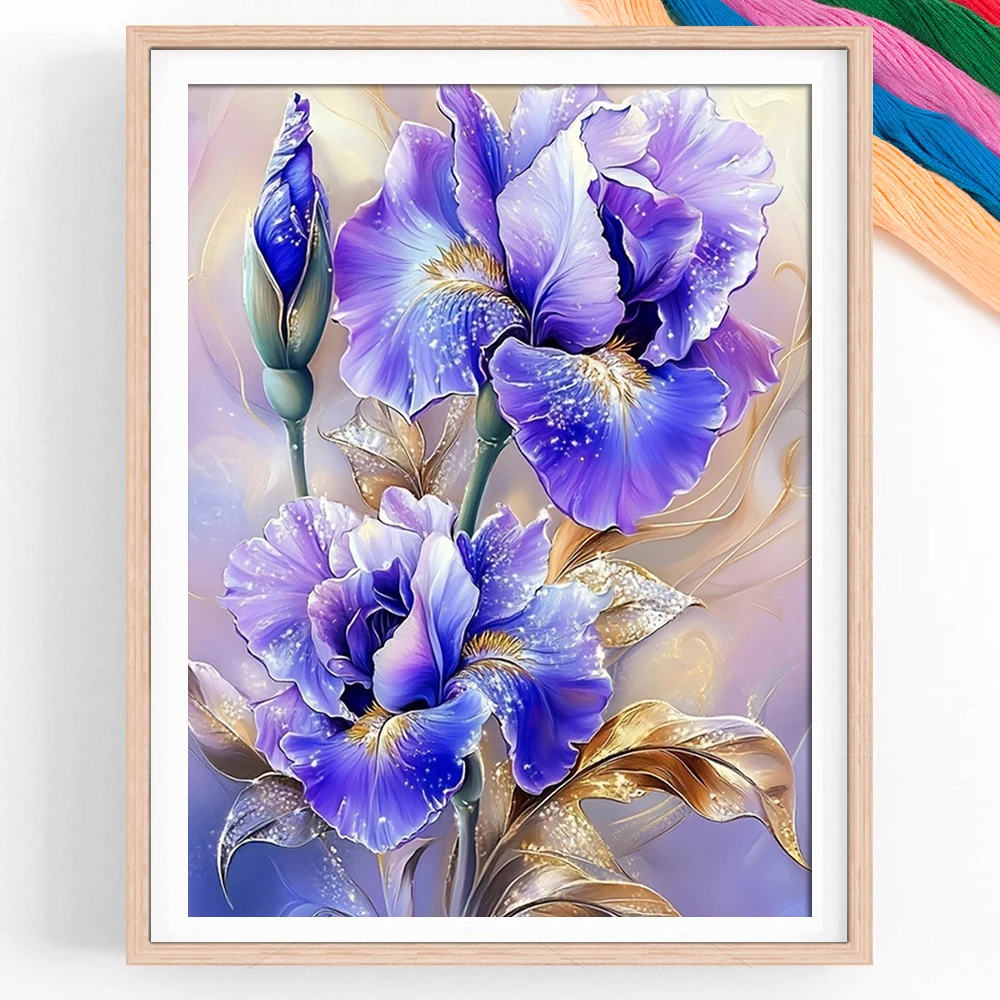 Flower 11CT Cross Stitch Kits DIY Needlework Embroidery Sets Art Printed Home Decoration