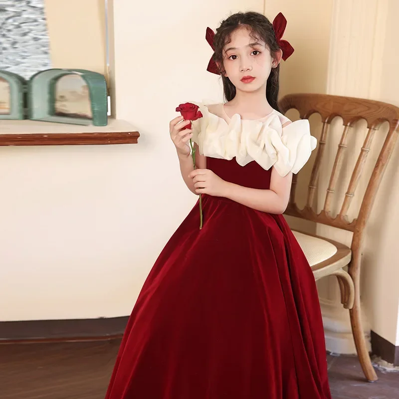 Christmas Party Dresses สําหรับสาววัยรุ่นสาวหรูหราชุดราตรีเด็ก Vintage Quinceanera Red Ball Gown เสื้อผ้า Vestidos