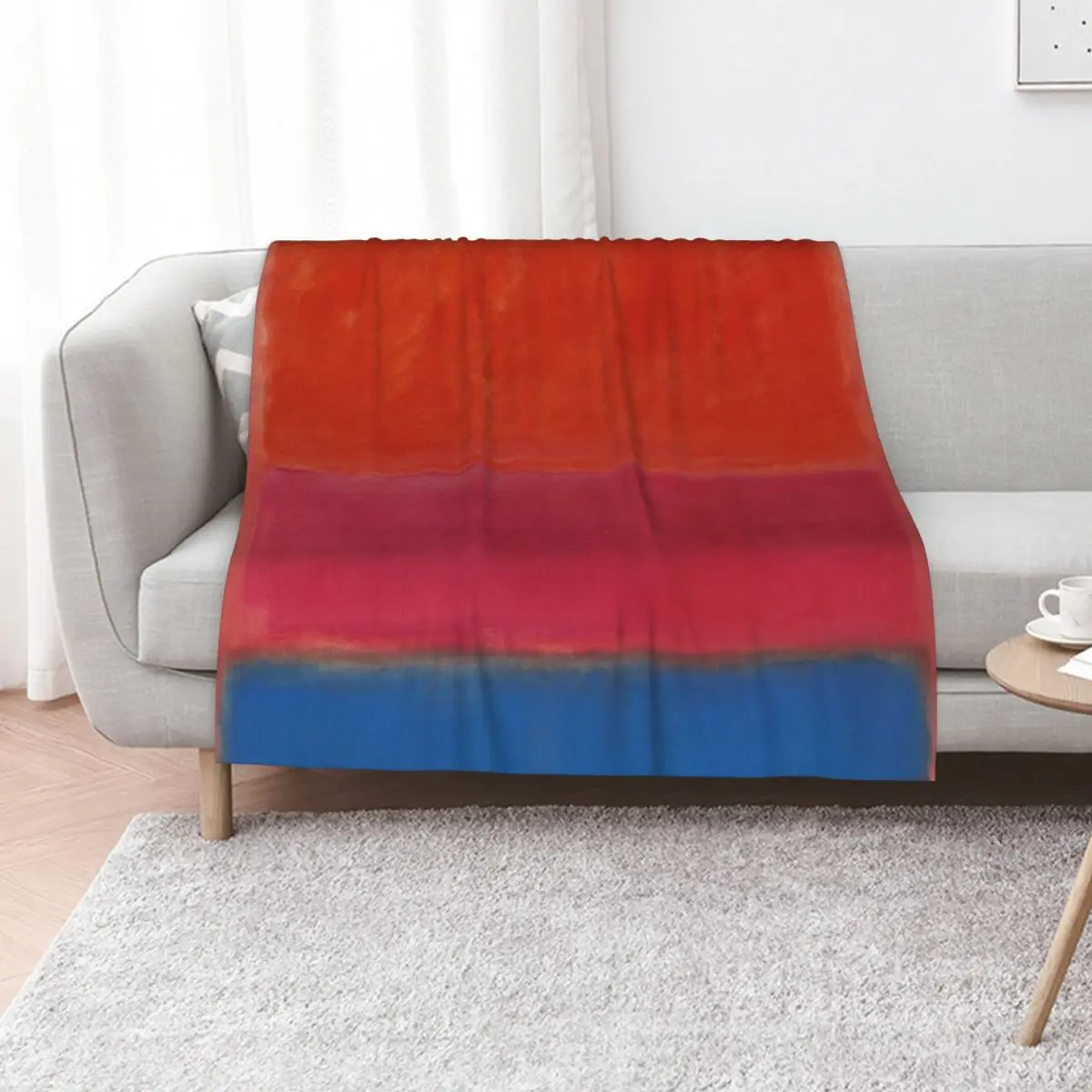 Mark Rothco - No. 1 (Royal Red and Blue) Throw Blanket For Decorative Sofa Thins Weighted Plaid on the sofa Shaggy Blankets