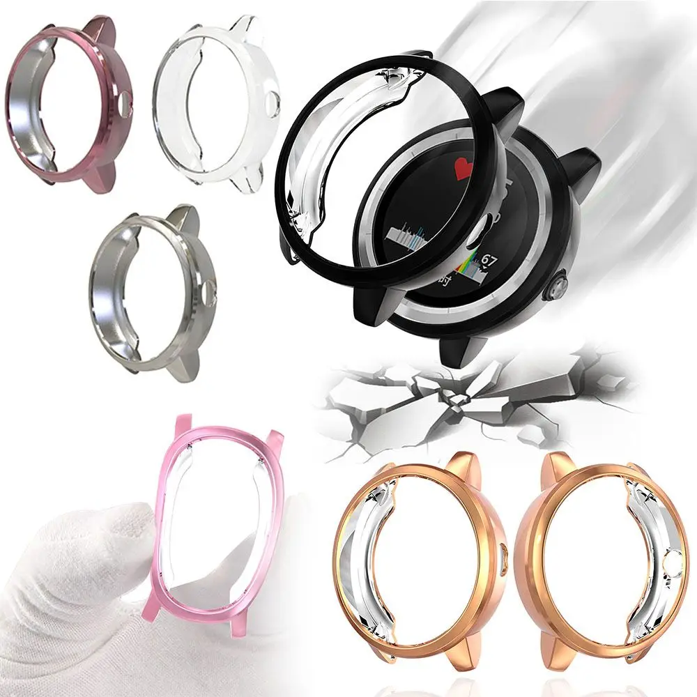 Smart Shockproof Electroplated Silicone Shell Frame Bumper Protective Cover TPU Watch Case For Garmin vivoactive 3 Trainer