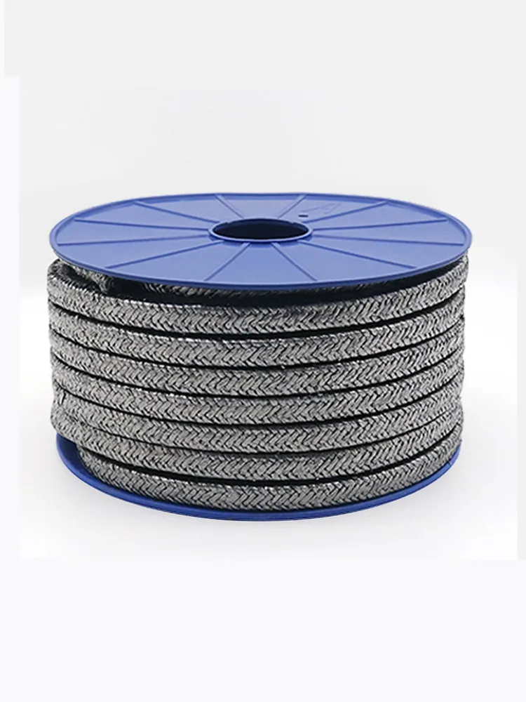 1M New 6mmx6mm Graphite Braided Packing Graphite Wire Rod Pump Valve Seal Graphite Stuffing Sealing Graphite Gland Packing Rope