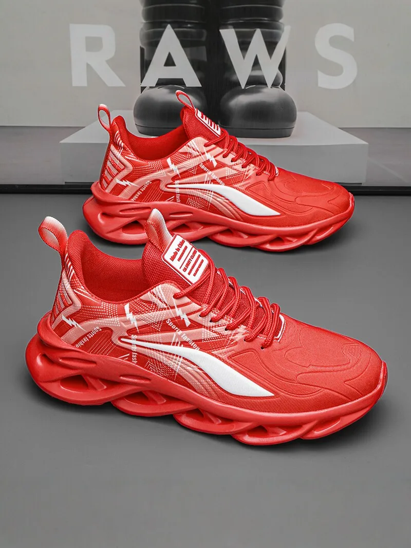 

Men's Summer 2026 New Red Casual Sports Shoes Anti-slip Thick Bottom Running Shoes Fashionable Dad Sneakers Leisure Outdoor