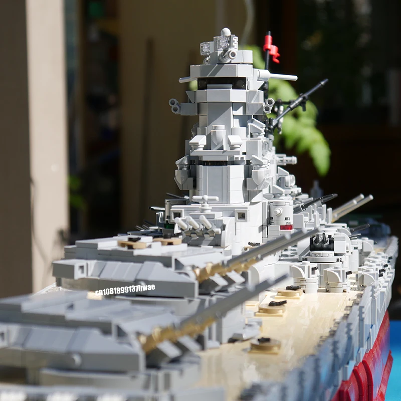 8717PCS WW2 Military MOC1:200 scale Yamato battleship Model DIY creative ideas high-tech Child Toy birthday Gift warship Blocks