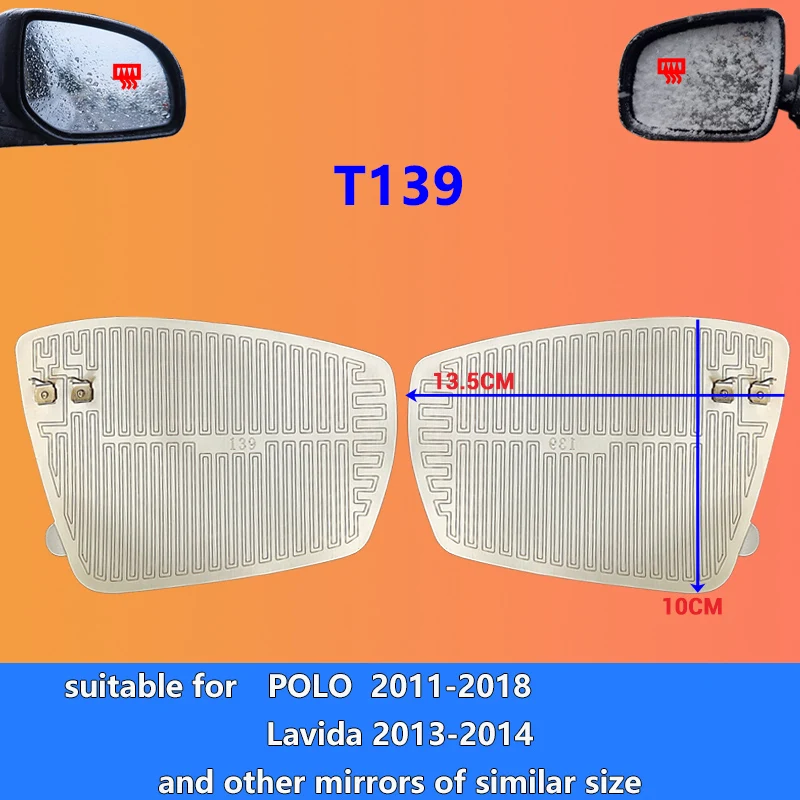 Dla POLO 2011 2012 2013 2014 2015 2016 2017 2018 Podkładka grzewcza lusterka wstecznego Szybkie usuwanie lodu / mroza / deszcz / DC 12 V Wysoka