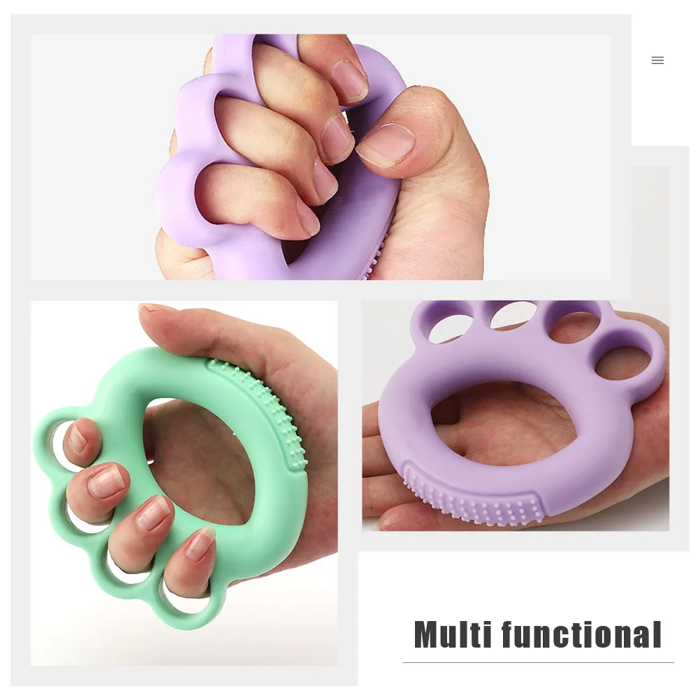 

3pcs Hand Grip Strengthener Tpr Finger Trainer Exerciser Ring For Stress Relief Rehab Fitness Wrist Training Hand Strengthener