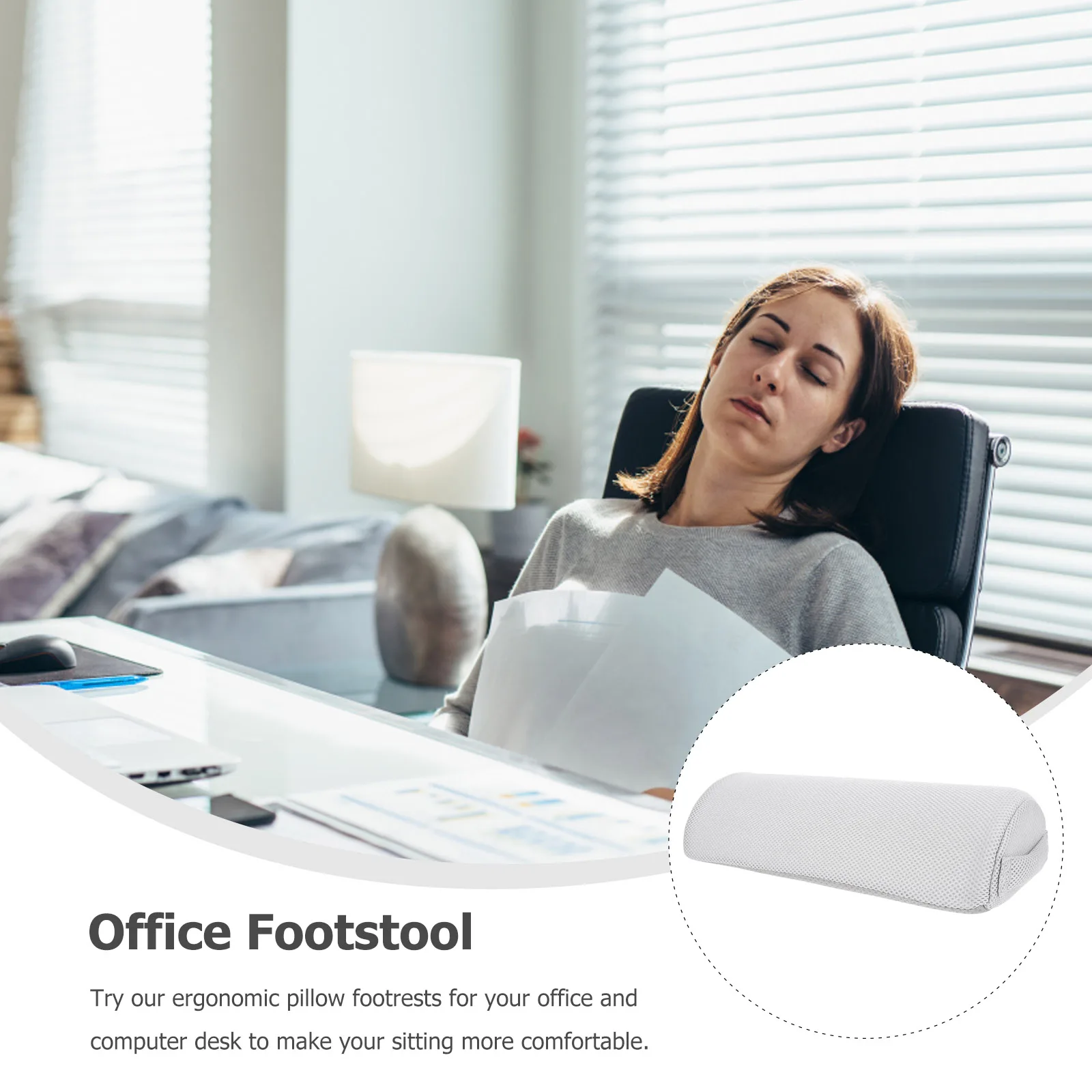 

Foot Rest Pillow Memory Foam Bird's Eye Cloth Table Pads Office Ergonomic Stool Spa Massager Footstool Leg Support Pad