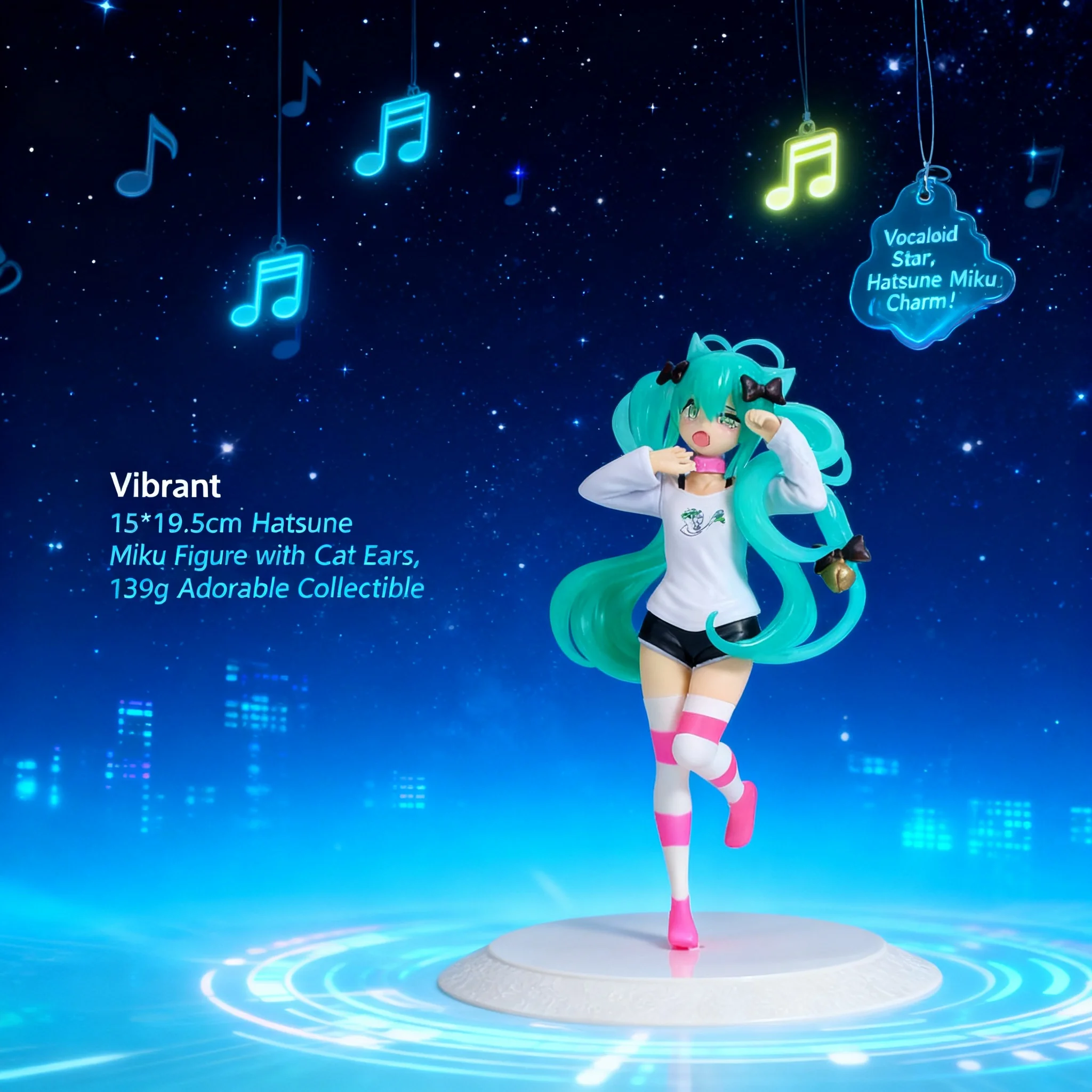 

Hatsune Miku Anime Figure Cat Ear Pajama Kneeling Pose Standing Pose Collectible Model Doll Anime Girl Figure Decoration Gift