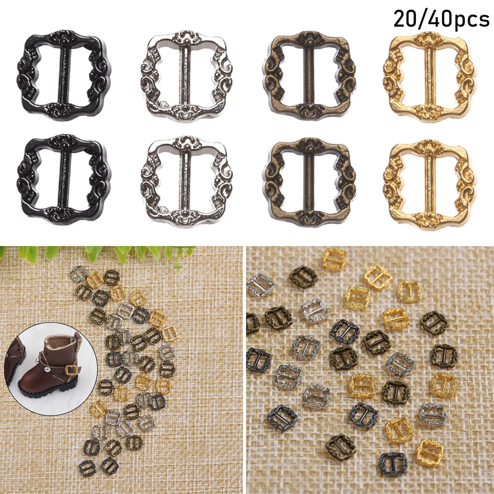 20/40pcs High Quality 4 Colors Girls  Diy Dolls Buckles Tri-glide Buckle  Bags Accessories Pattern Belt Buttons