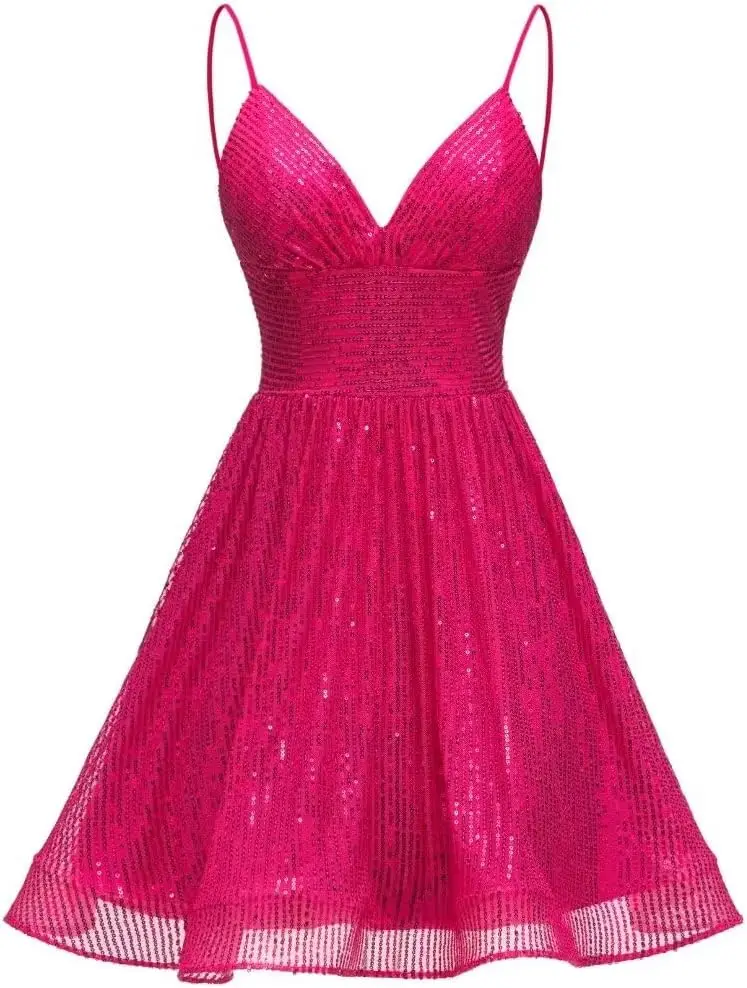 Sequin Homecoming Dresses Short Prom Dresses for Women Sparkly Ball Gown Formal Cocktail Dresses Graduation Dress Mini Dress