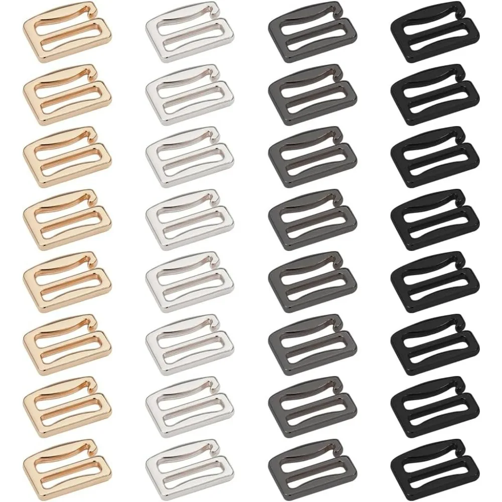 32 Pcs Bra Strap Slider Buckles G Hooks Adjusters Buckles 15mm Bra Strap Slider Buckles Underwear Adjustment Accessories Alloy