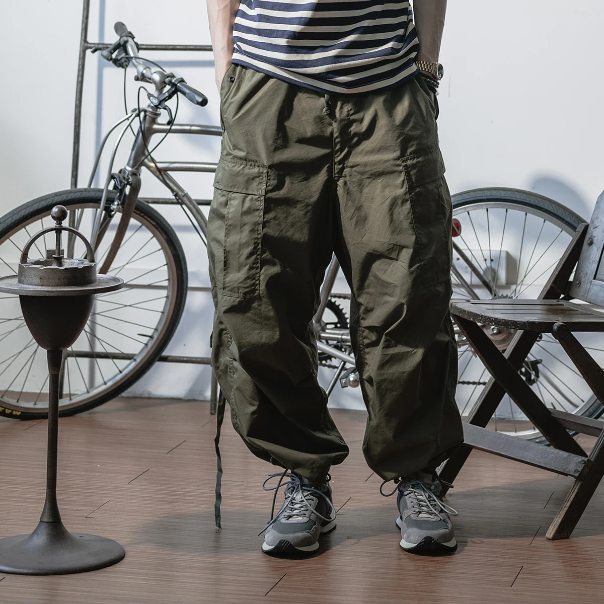 Bronson Arctic Polar Utility Pants M51 Lightweight Cotton Nylon Loose Fit Workwear Trousers High Waist Straight Leg Green