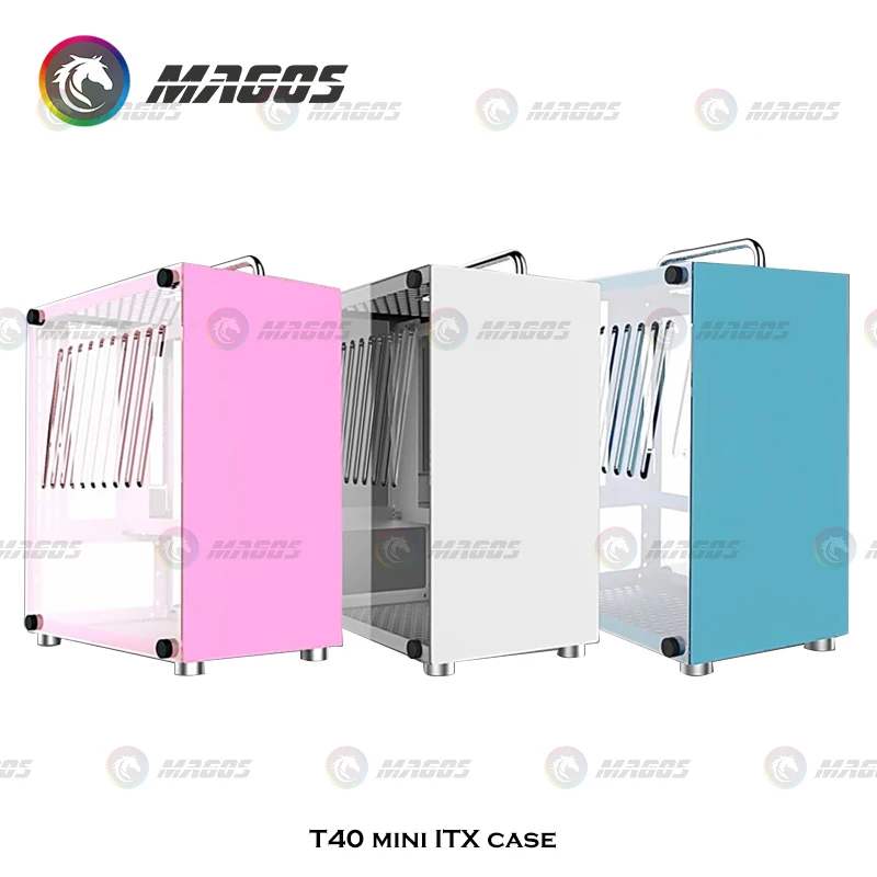 Barracuda T40 Mini-ITX Case,GamingComputer Support MINI-ITX SFX/SFX-L,Desktop Side Transparent White Chassis  212x137x260mm