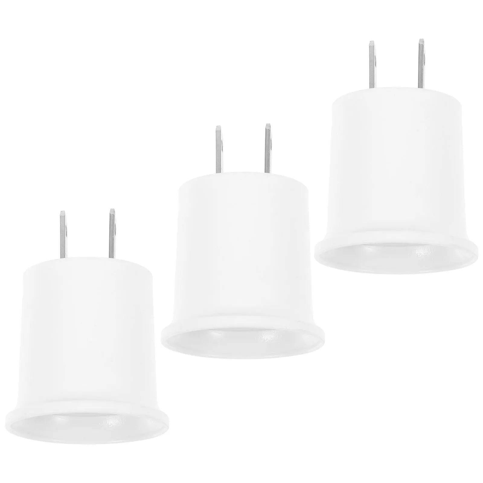 

3pcs E27 Lamp Holder Adapter Copper Contacts ABS Shell Wall Night Light Pathway Light Socket Plug Converter Energy Saving