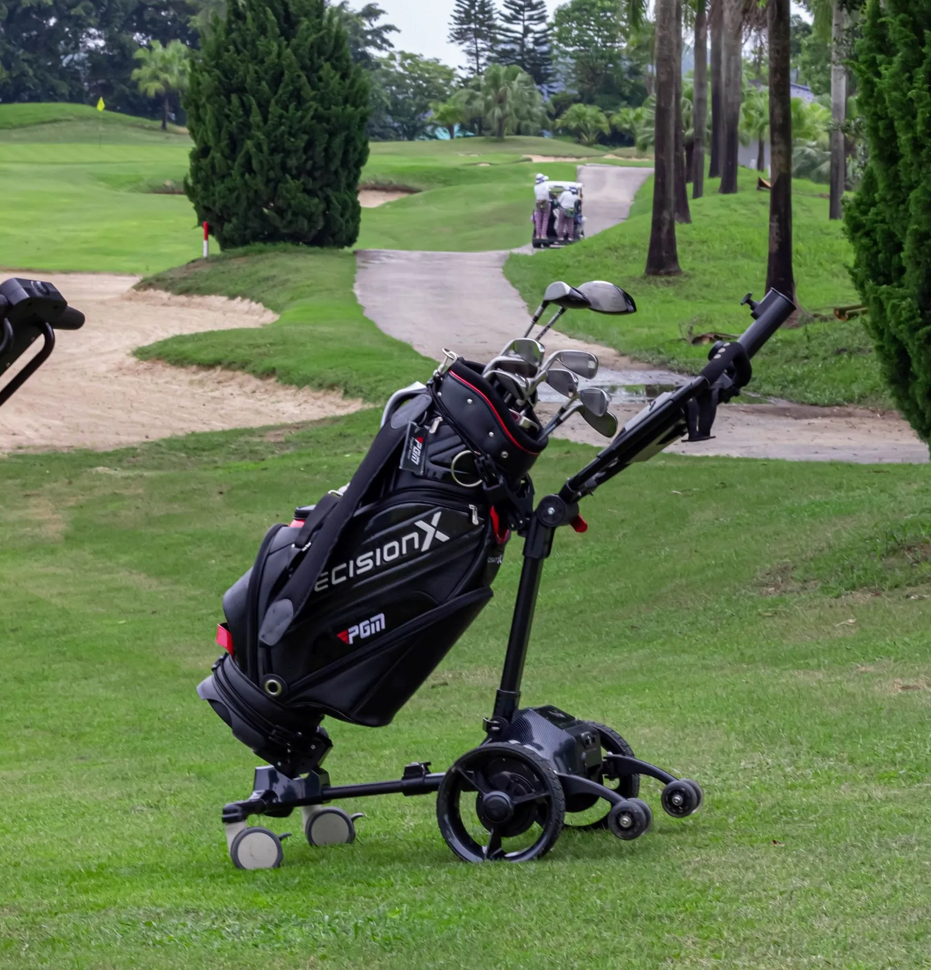 

Drop Shipping Auto-following Golf Trolley Electric Lithium Remote Control