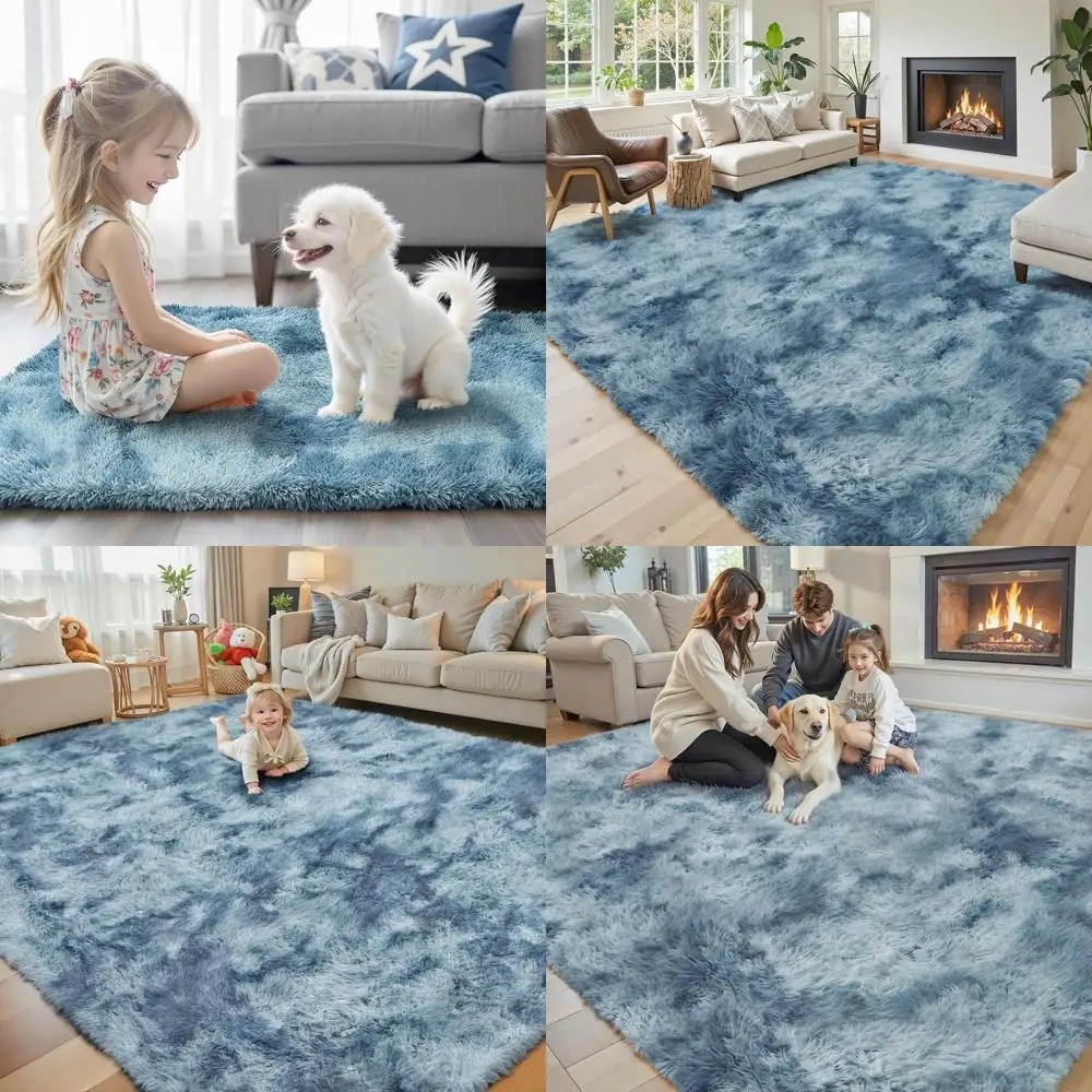 

Пушистые ковры 8x10 для гостиной и спальни, большой мягкий плюшевый ковер с длинным ворсом, прикроватный коврик, ковры для дома
