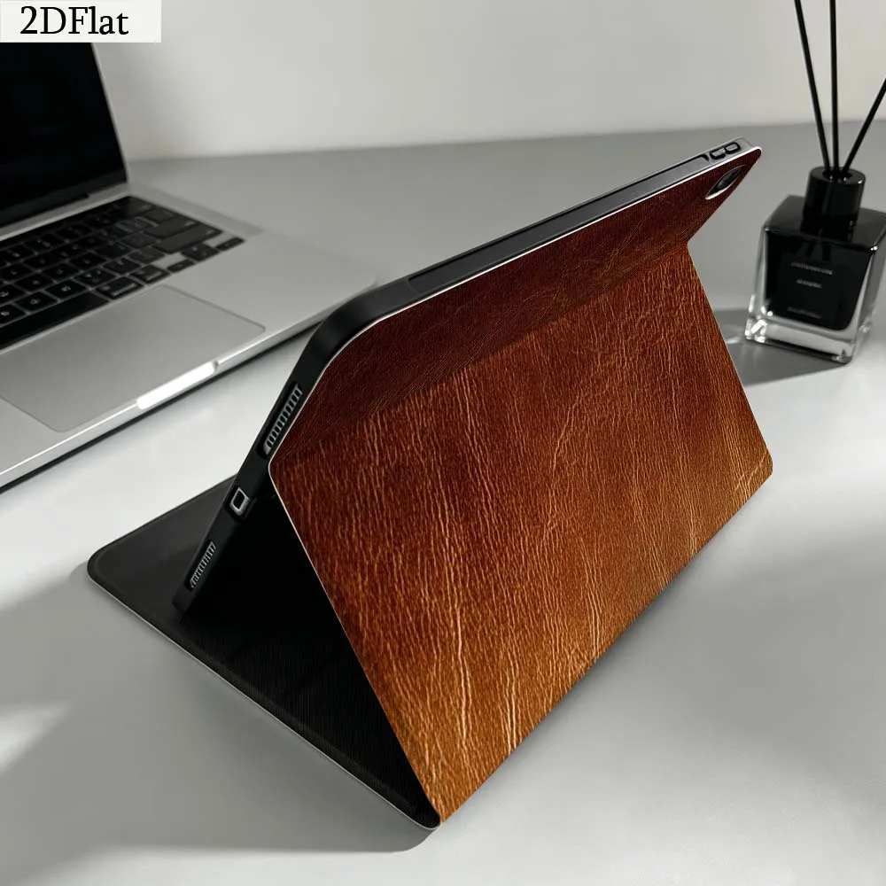 Brown Vintage Texture Gift For iPad Pro mini Air A16 A14 6 5 4 6th 7 7th 11th 9Gen 13 M5 11 A17 Pro M4 Inch Tablet Case