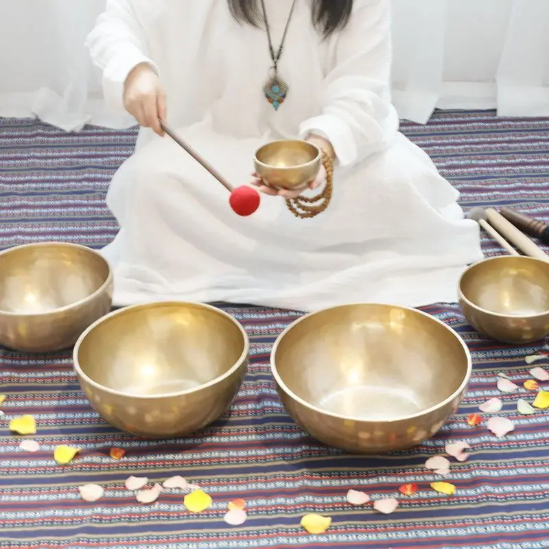 Nepal Tibetan Bowl Small Handmade Singing Bowl Sound Healing Spiritual Instruments Meditation Instruments Buddhist Brass Bowls