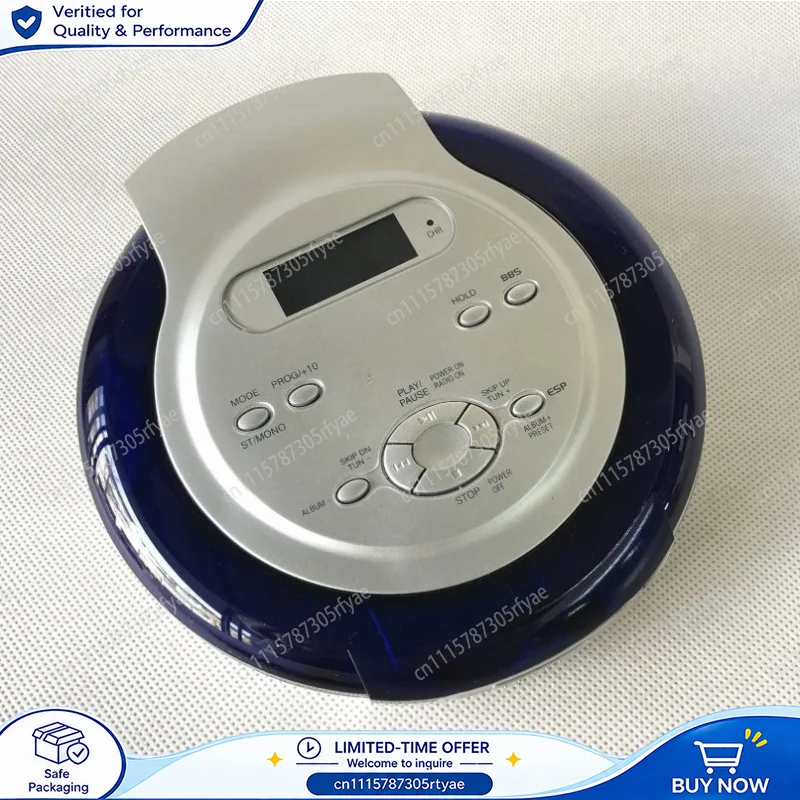 Portable CD Player Walkman Bass Boost System Shockproof MP3 Music Disc Player LCD Display 3.5mm Audio Interface