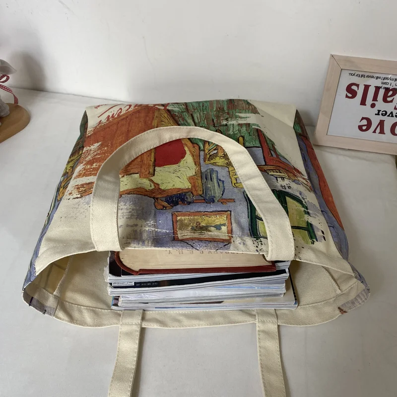Van Gogh oil painting digital print bag organizer bags for women