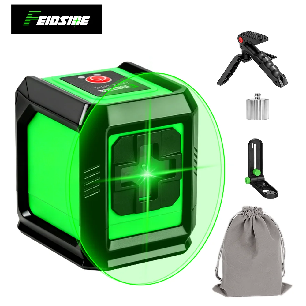 FEIDSIDE 2 Lines Laser Level Self‑Level High Precision Cross Line Laser Magnetic Portable Horizontal Vertical Laser Level Tool