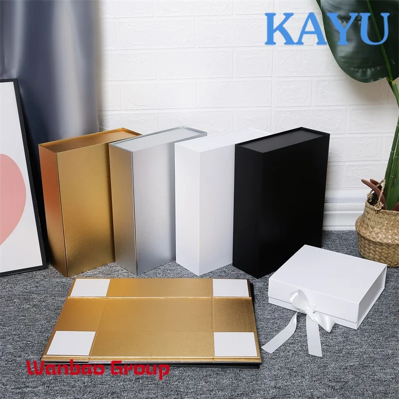 Custom  Custom Logo Luxury Foldable Package Printed Large Gift Black Folding Mailer Magnetic Paper Shipping Packaging Box With R