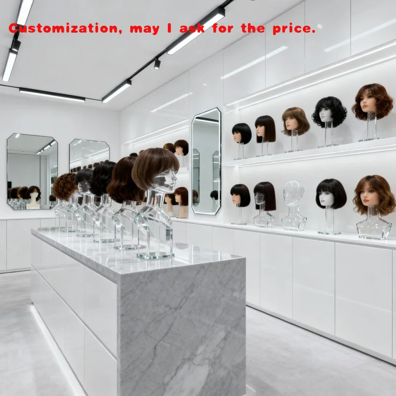 custom.Hair Salon Product Display Cabinet Custom Retail Display Hair Color Cabinets Wig Retail Store