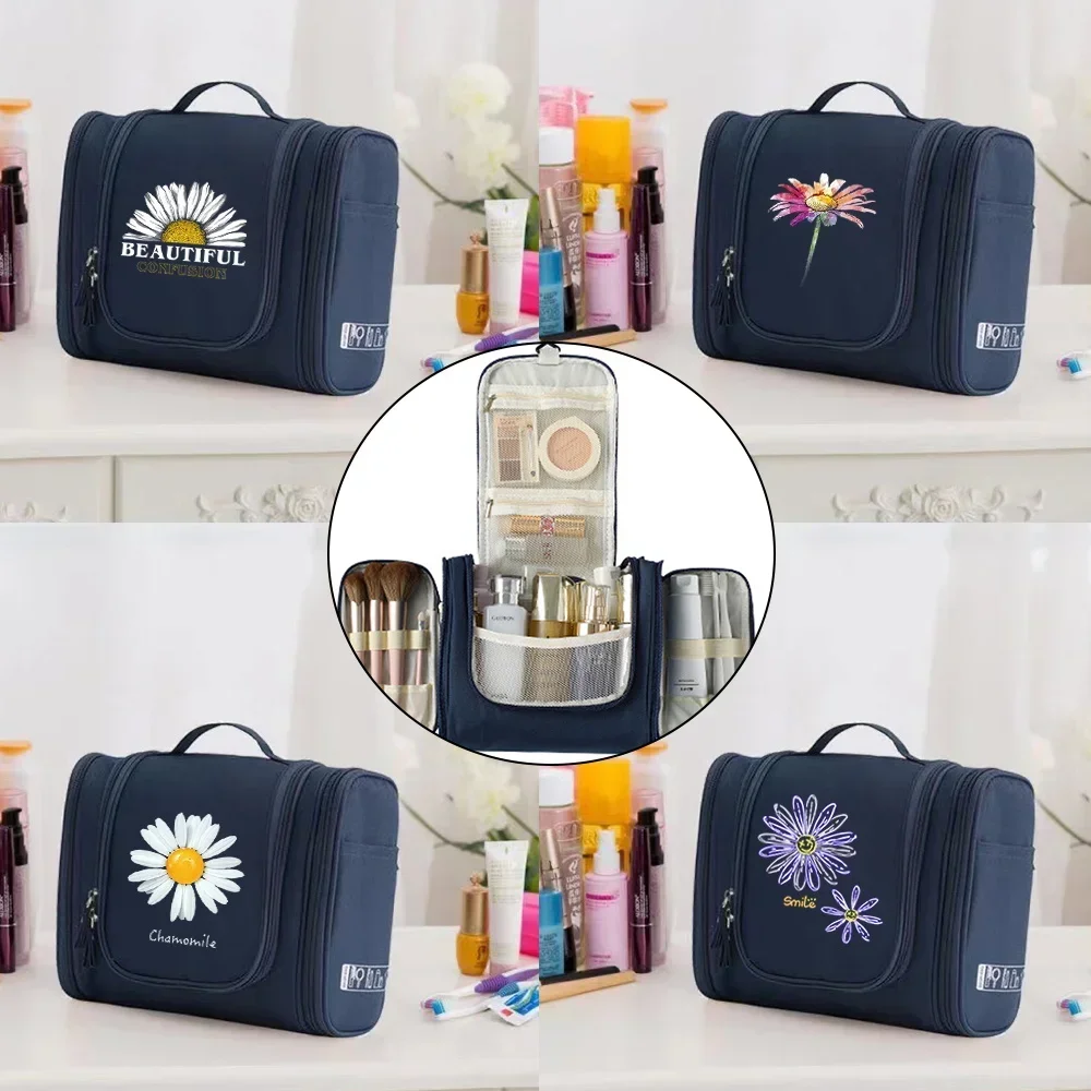 

Travel Toiletry Kits Organizer Bags Women Hanging Cosmetic Bag Hanging Unisex Washing Travel Makeup Storage Bags Daisy Pattern