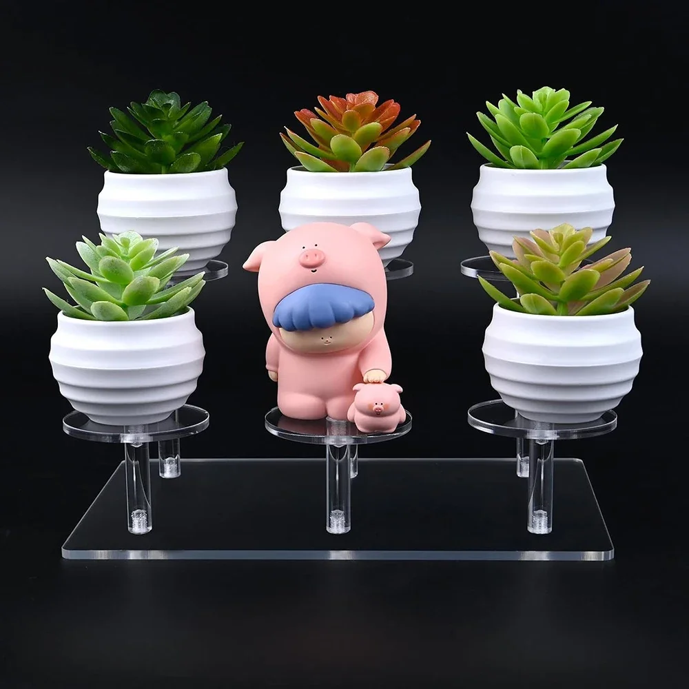 

6 Layers Acrylic Square Transparent Display Stand Organizers Holder Blind Box Plants Display Stand Cupcake Storage Shelves