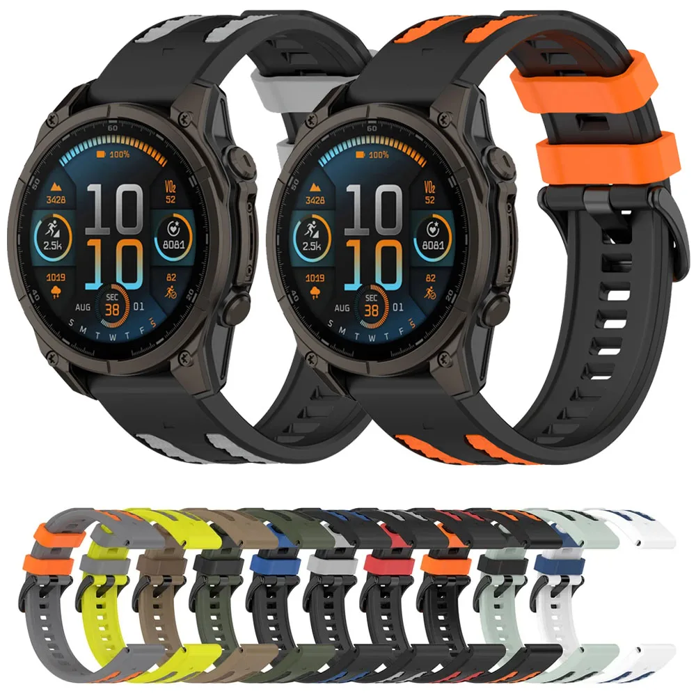 22mm 26mm Schnellwechsel-Silikonarmband für Garmin Tactix 8 Quatix 8 Fenix 8 51/47mm 7X Armband Garmin Uhrenarmband Forerunner 970 965