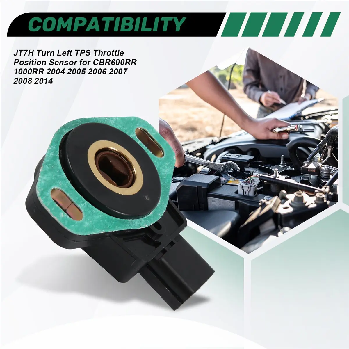 #53A (Black)JT7H Turn Left TPS Throttle Position Sensor for Honda CBR600RR 1000RR,Automotive Parts & Accessories view 6