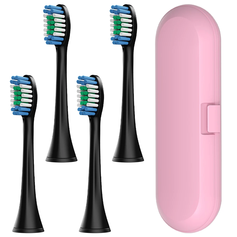Estuche de viaje para cepillos de dientes y paquete de 4 cabezales de repuesto profesionales compatibles con cepillos de dientes eléctricos Philips Sonicare