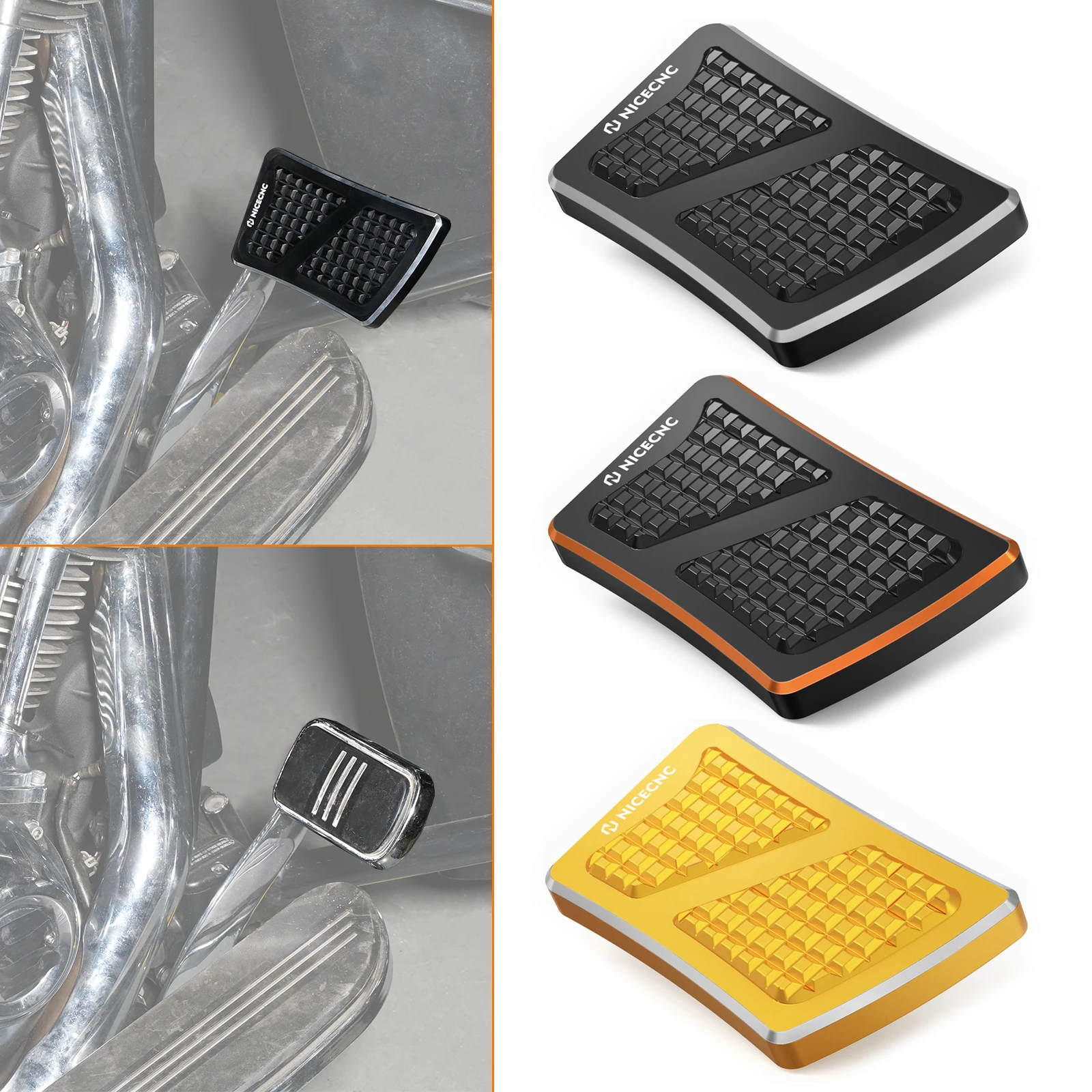 For Harley Fat Boy Deluxe Slim Heritage Classic Tri Glide Road Glide Street Glide Road King/Special Brake Pedal Pad 42444-04