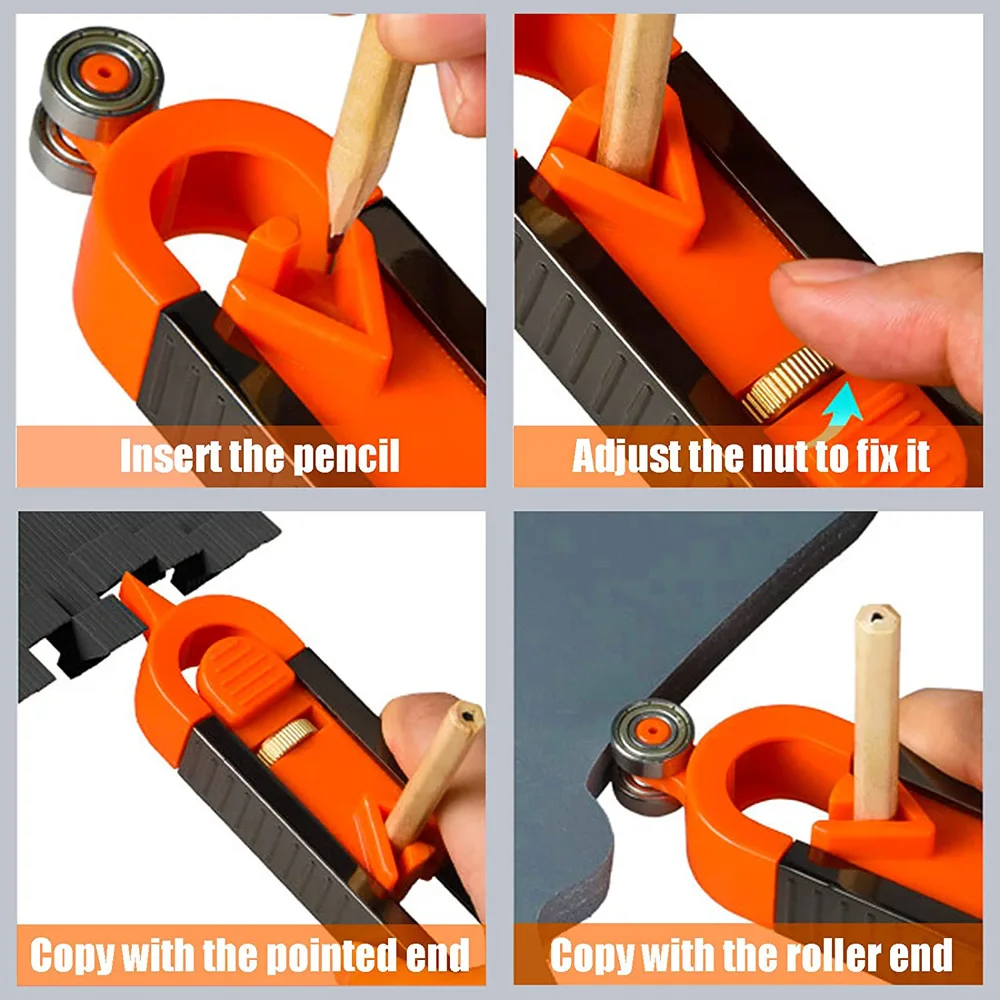 Imagem -06 - Contour Gauge Scribe Ferramenta Ferramentas Perfil Precisos Forma Irregular Duplicator Faça Você Mesmo Carpintaria Edge Corner Medida Novo