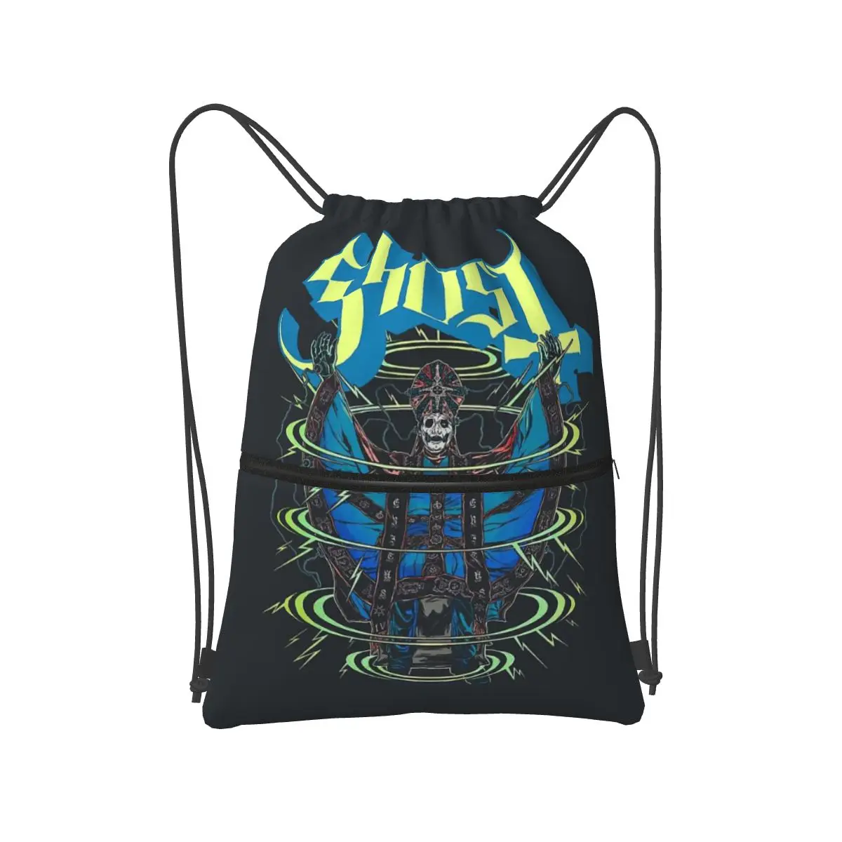 Rock Band Ghost BC Backpacks Portable Drawstring Bundle Pocket Shoes Bag Book Bags for Man Woman Students