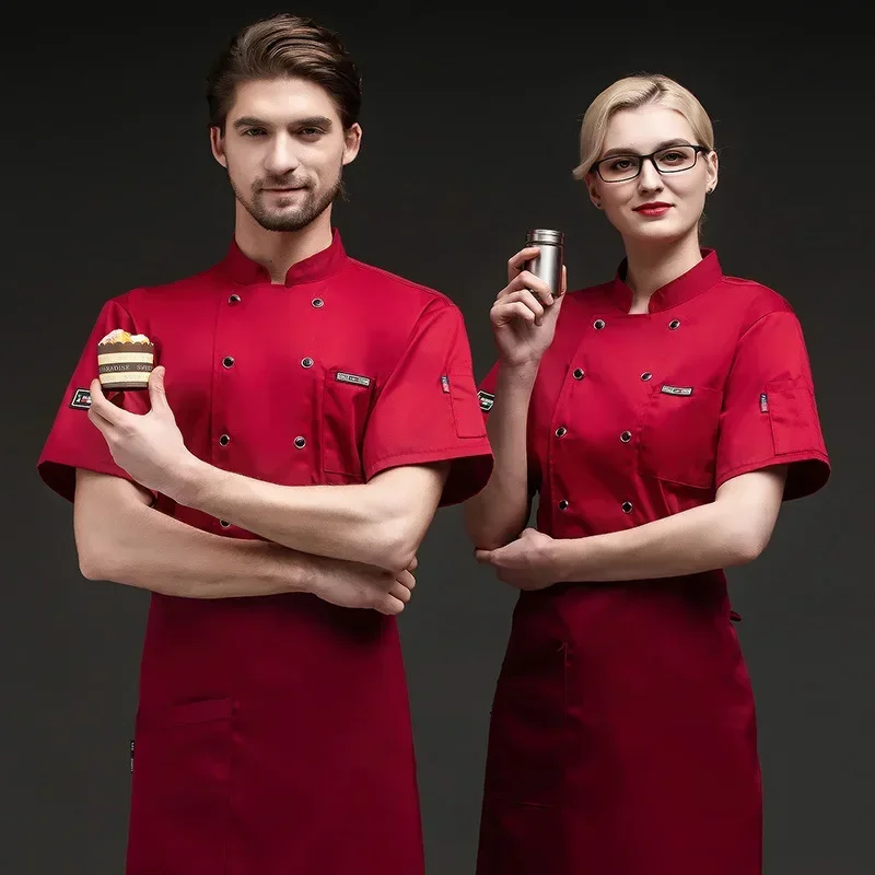 シェフ制服西洋レストランユニセックスコック作業服男性女性ウェイター理髪店通気性キッチン調理ホテルジャケット