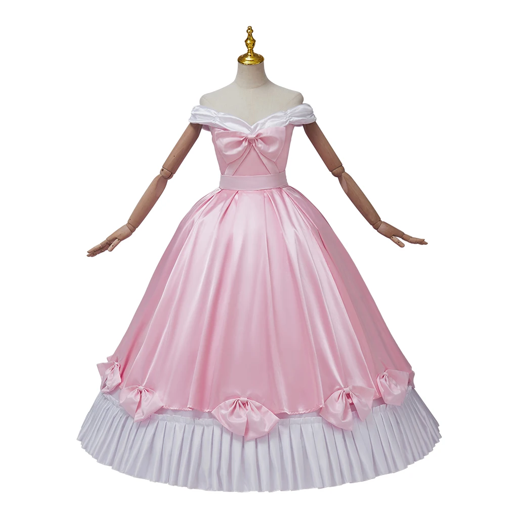 

Cartoon Princess Cosplay Costume Princess III A Twist in Time Pink Dress Off Shoulder Ball Gown Princess Halloween Party Dress