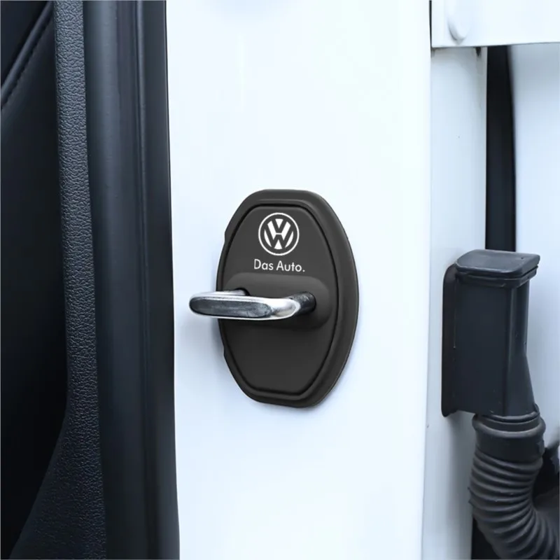 4PCS Car Interior Door Lock Cover Silicone Auto Door Latch Protective Sticker For Volkswagen VW R GOLF Polo Tiguan Beetle Passat