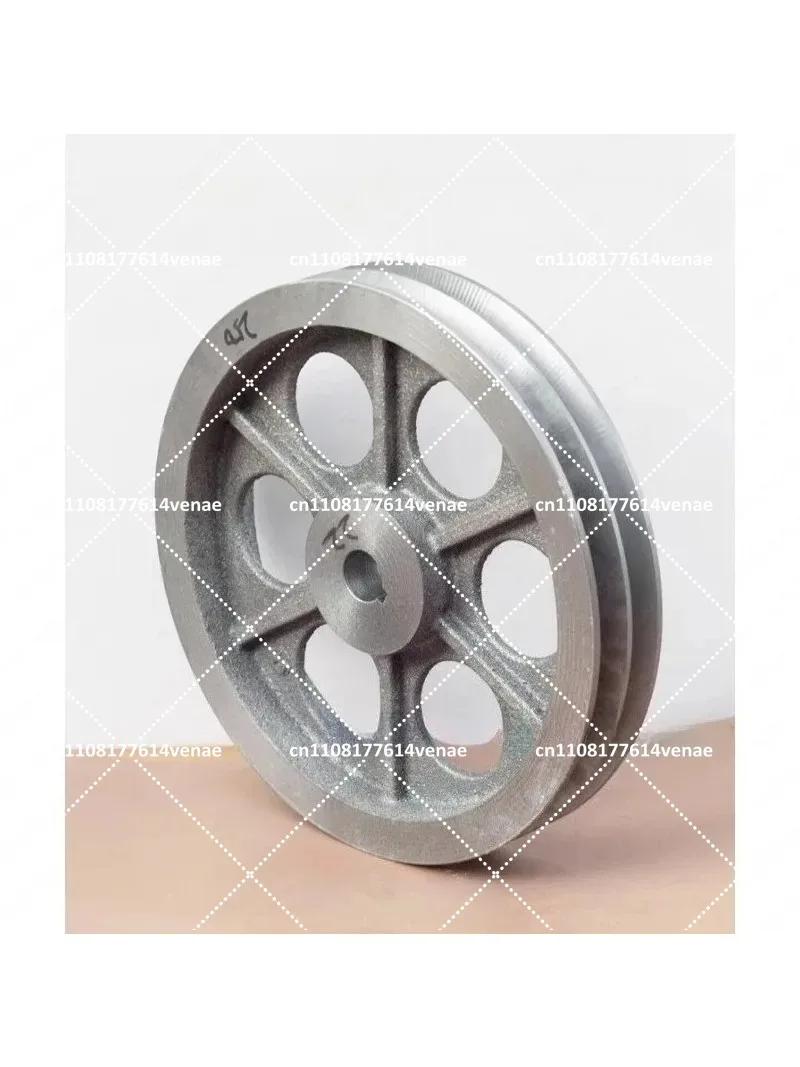 Triangular Pulley B-Type Double Groove 250mm Outer Diameter Cast Iron Motor Belt Wheel