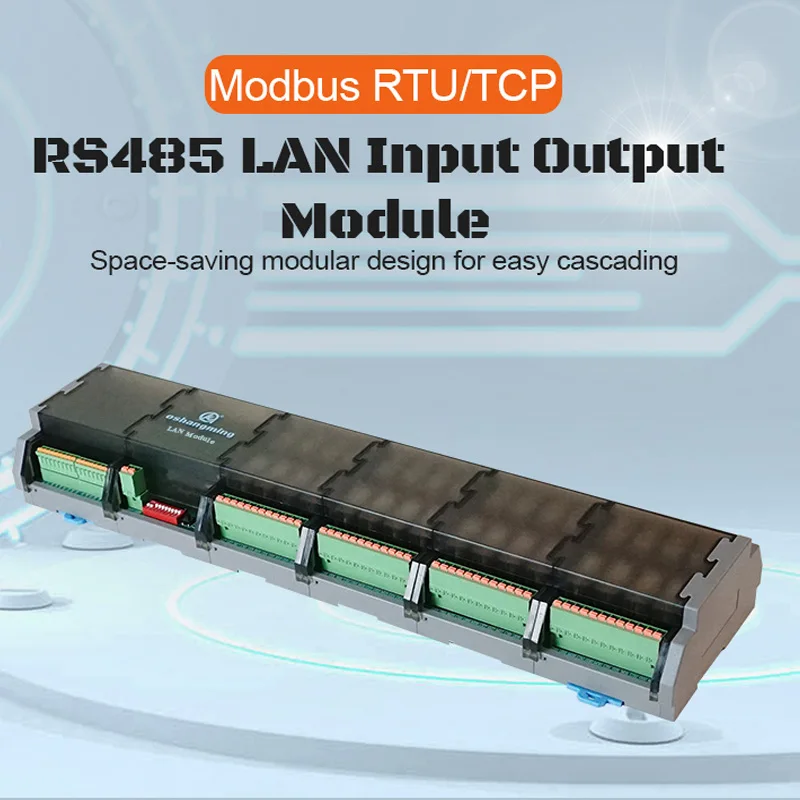 Oshangming 32 IO Module RS485/LAN Relay Board DC12/24V Modbus RTU/TCP for PLC OSM-N32O1Z-32DI-T4