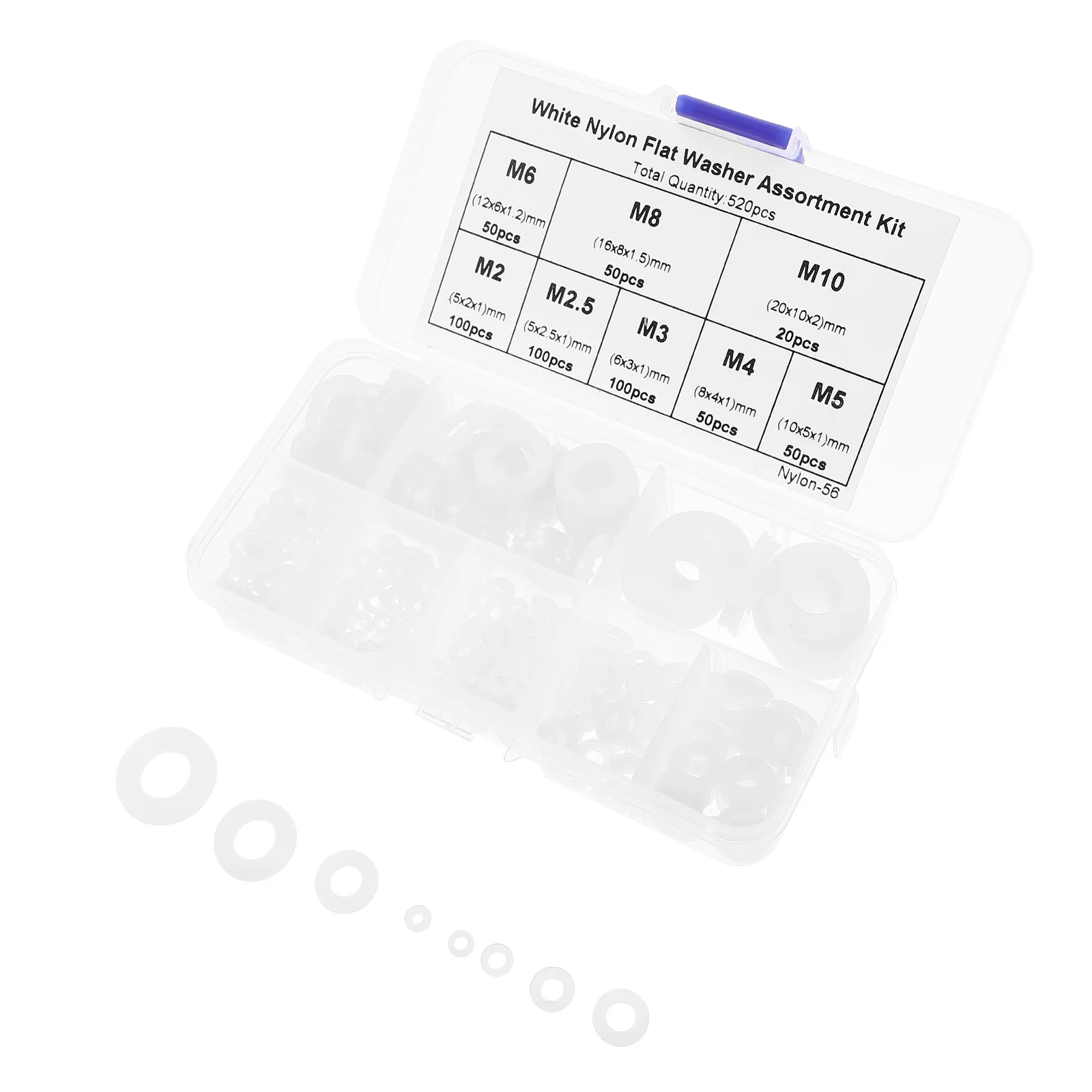 

1 set 1 Set Plastic Flat Washers Round Assortment Kit For Electrical Connections Appliances Bolts Screws Household Commercial