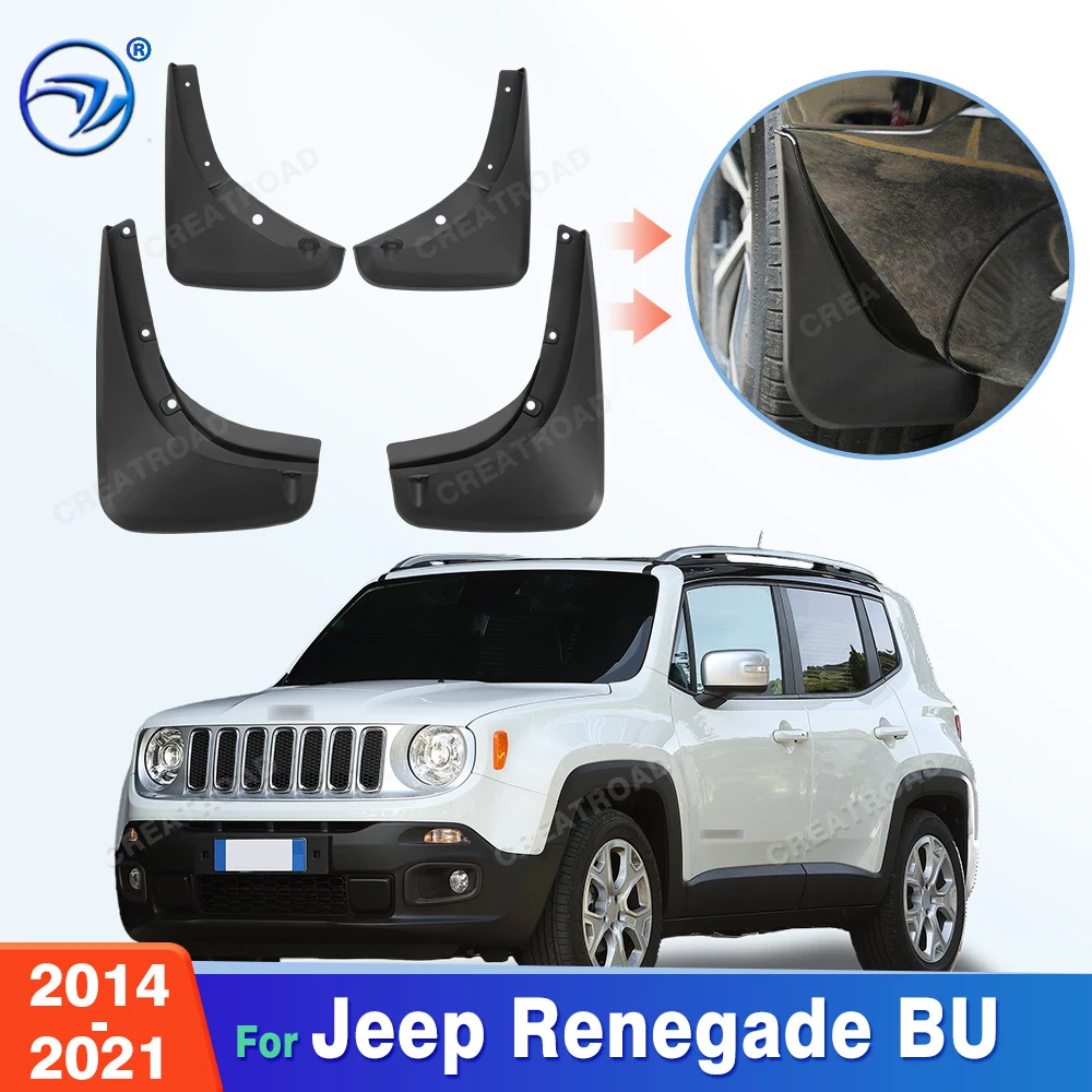 For Jeep Renegade BU 2014-2021 2015 2016 2017 2018 2019 2020 Fender Mudflaps Splash Guards Mudguards Mud Flaps Car Accessories