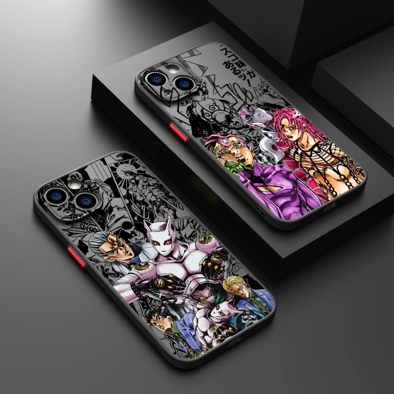 jojo Villain Hot Anime Matte Phone Case For Apple iPhone 15 14 13 12 11 XS Mini Pro Max 8 7 XR X Frosted Translucent