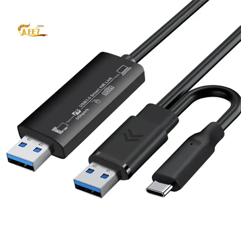 

AEE7-Sync Data Link Мышь Клавиатура Share Link USB3.0 + Type-C ПК к ПК Сеть Прямая передача файлов Мост Компьютерный копирующий кабель