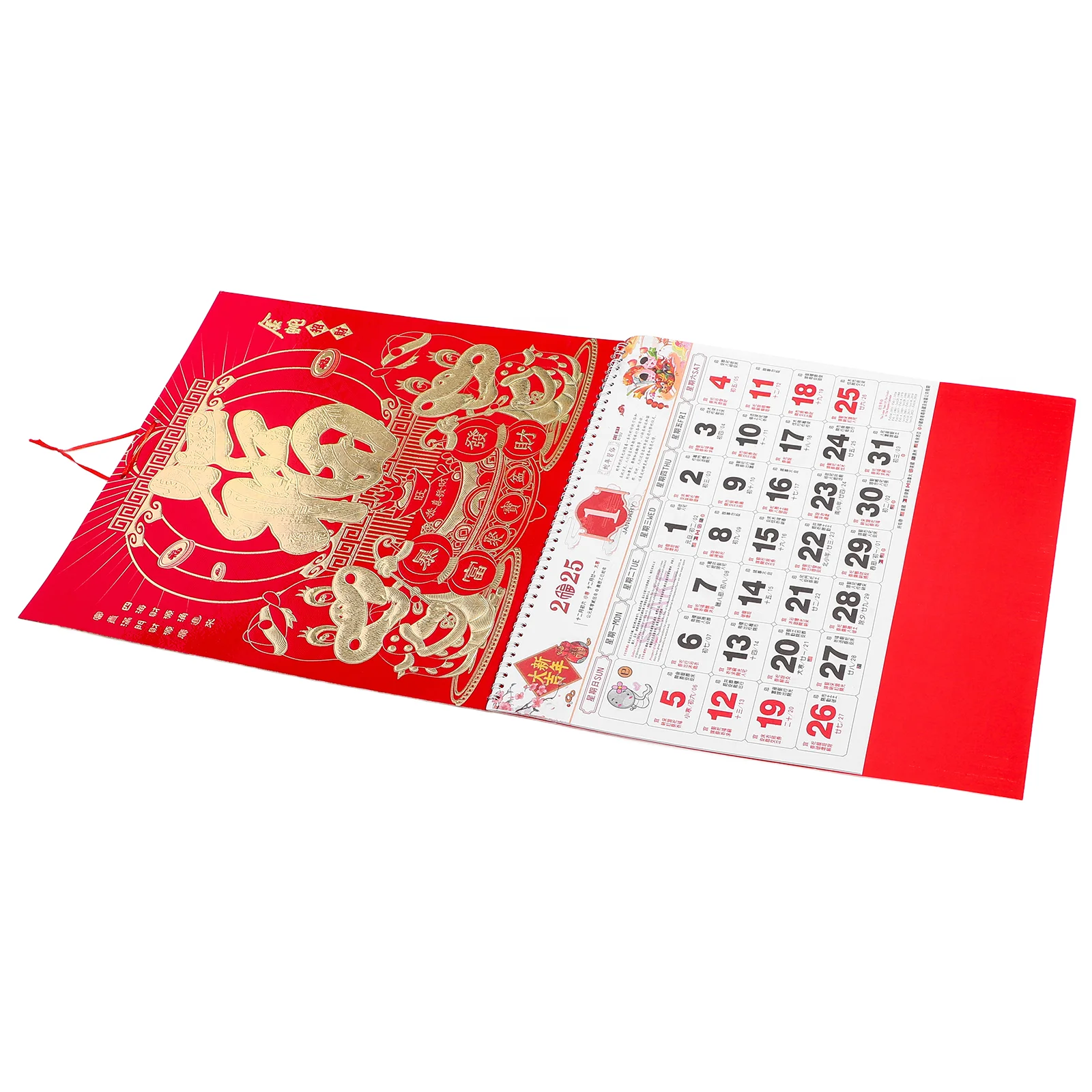 

Zodiac Snake 2025 Calendar Office Chinese Wall Scroll Paper Pendants Delicate Hanging